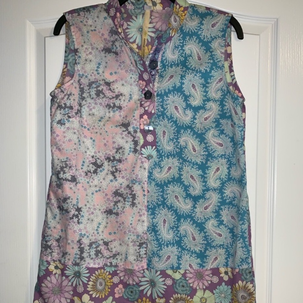 Anthropologie | Uncle Frank lilac patchwork tunic